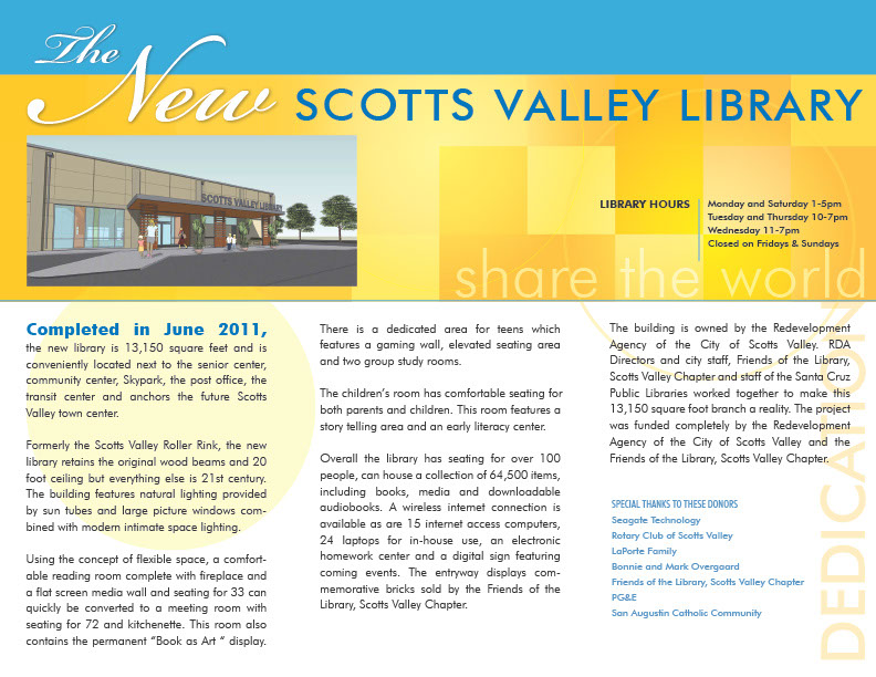 Scotts Valley Library Brochure Printing