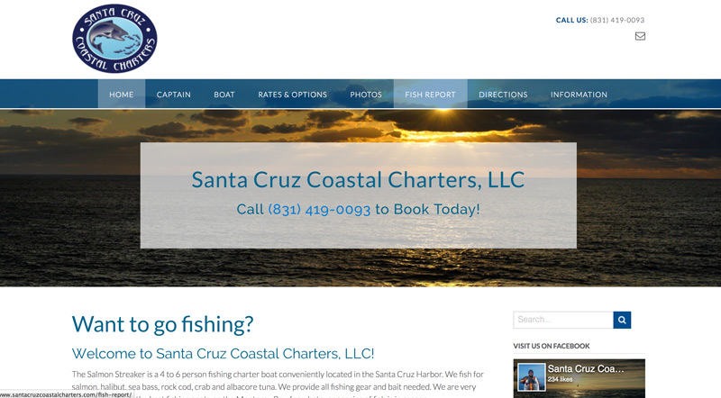 Santa Cruz Coastal Charters Website
